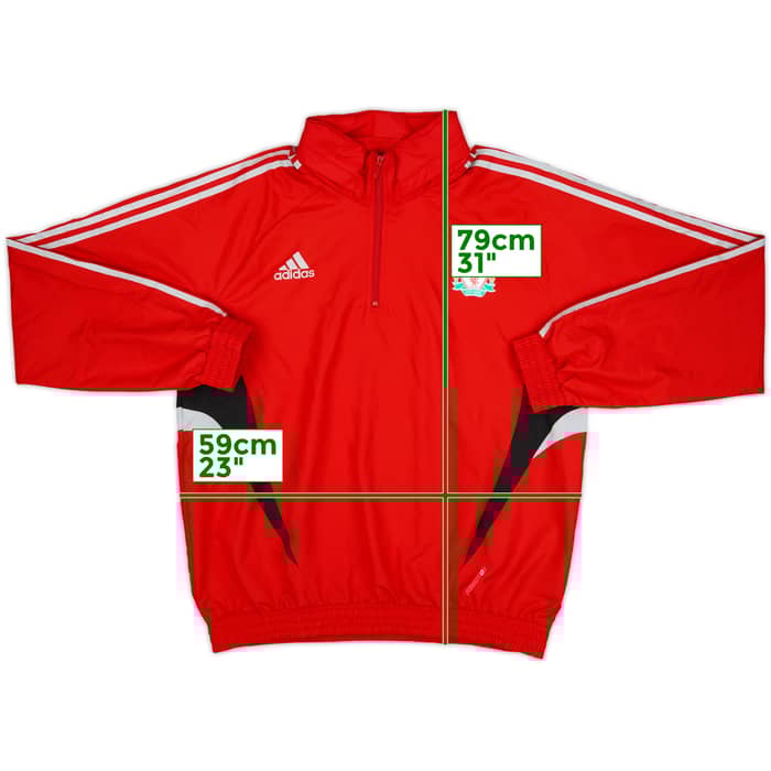2008-09 Liverpool adidas 1/4 Zip Hooded Rain Jacket - 8/10 - (L/XL)