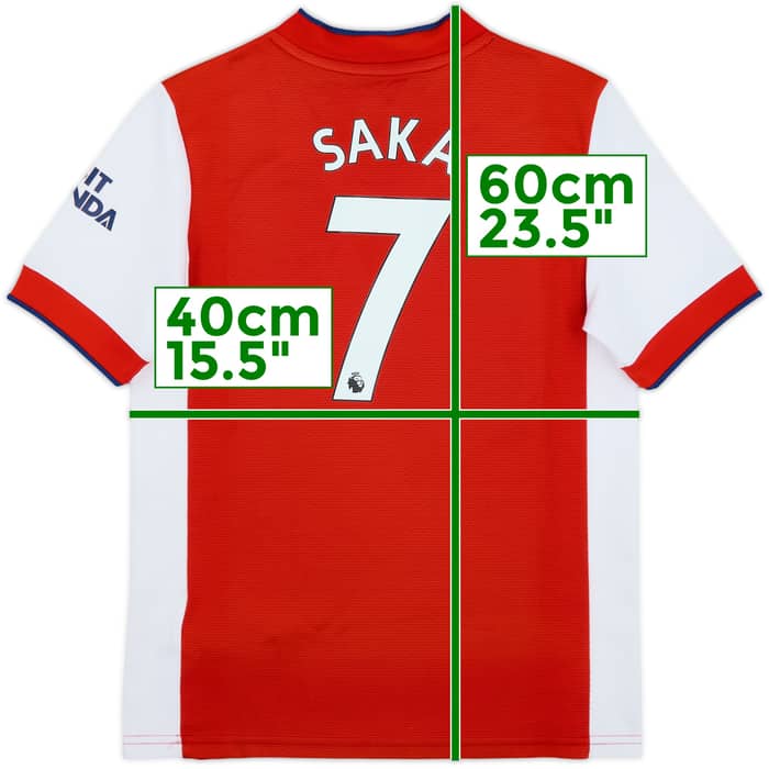 2021-22 Arsenal Home Shirt Saka #7 - 7/10 - (M.Boys)