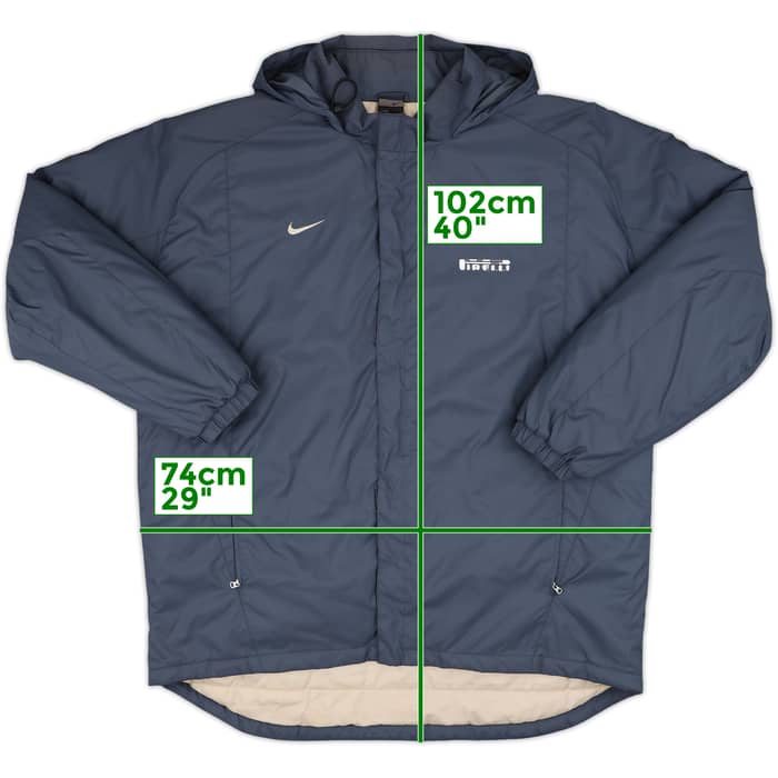 2001-02 Inter Milan Nike Padded Hooded Bench Coat - 6/10 - (XL)