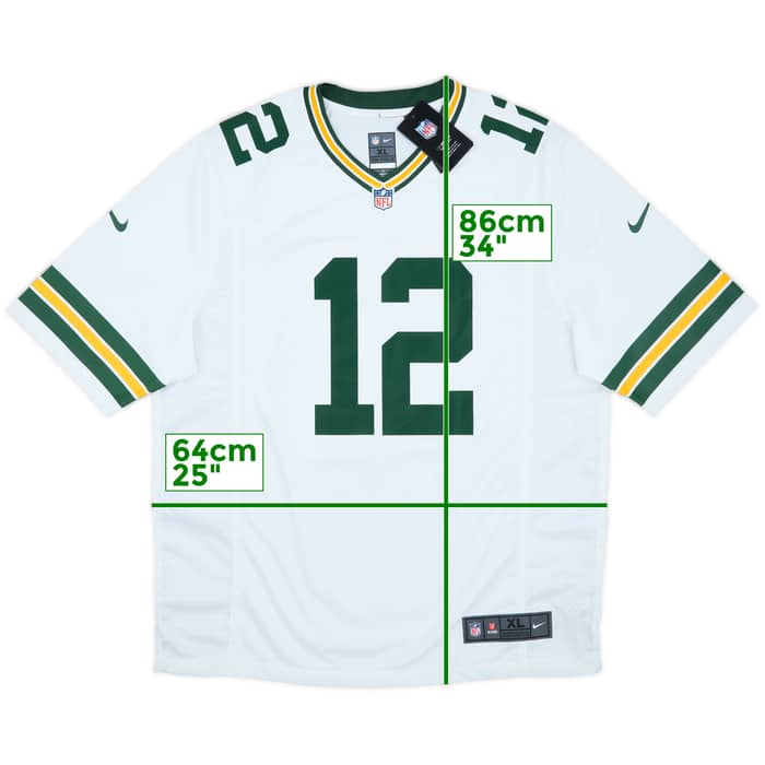 2012-22 Green Bay Packers Rodgers #12 Nike Game Away Jersey (XL)
