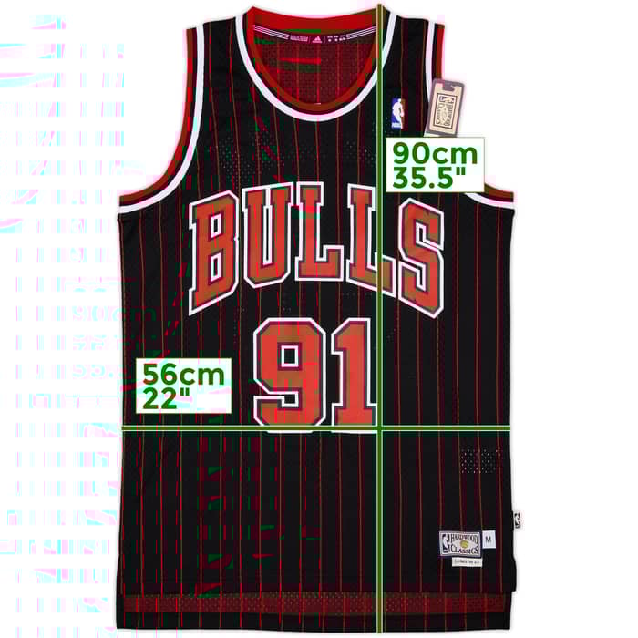 1995-96 Chicago Bulls Rodman #91 adidas Hardwood Classics Swingman Alternate Jersey (M)