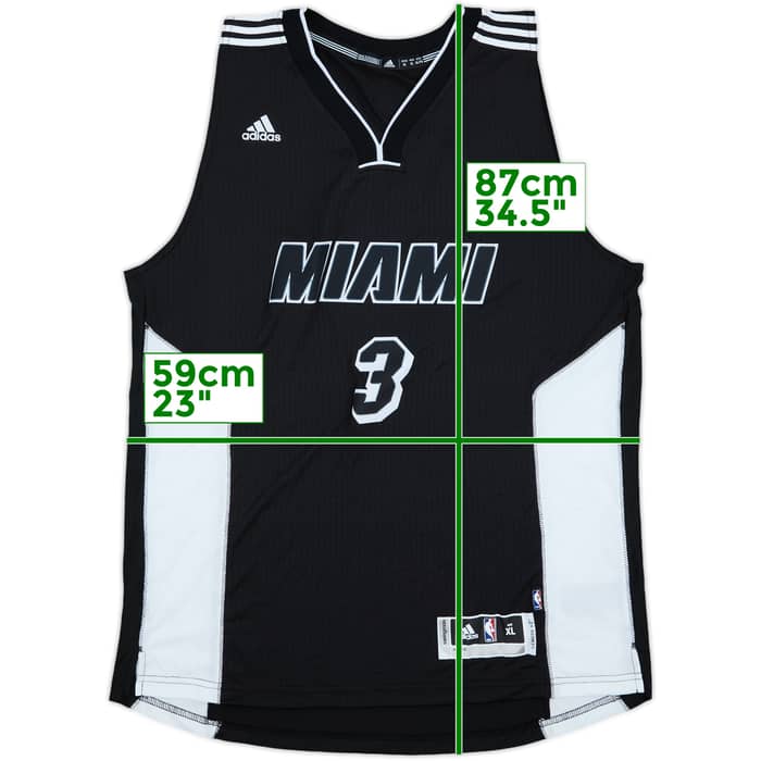 2014-15 Miami Heat Wade #3 adidas Swingman Alternate Jersey - 10/10 - (XL)