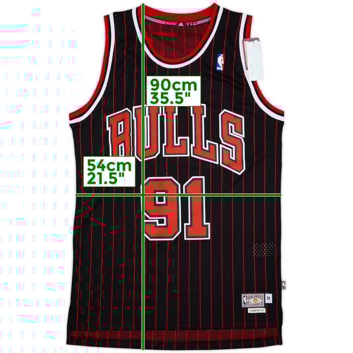 1995-96 Chicago Bulls Rodman #91 adidas Hardwood Classics Swingman Alternate Jersey (M)