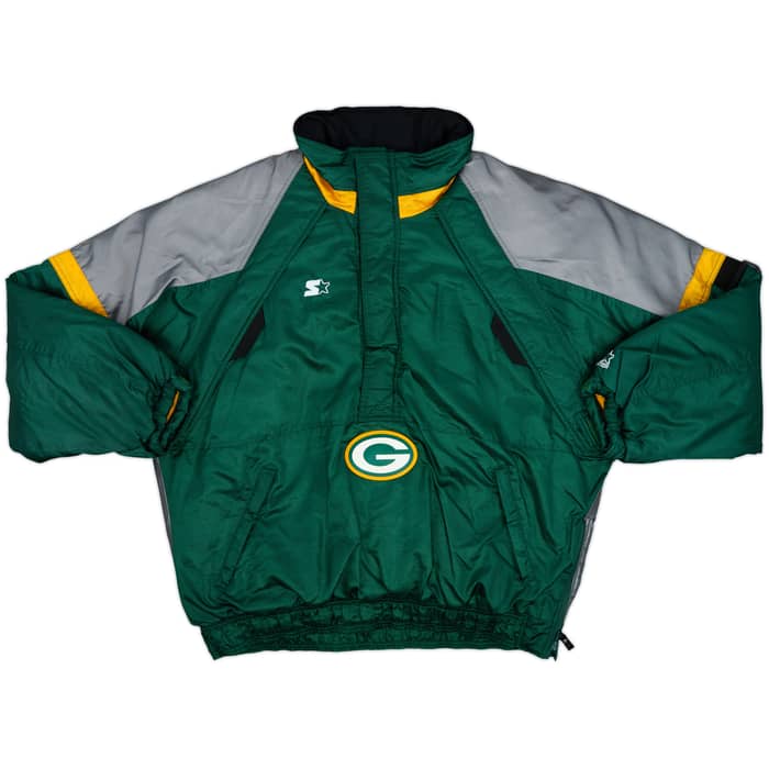 1990s Green Bay Packers Starter 1/2 Zip Rain Coat - 8/10 - (XL)