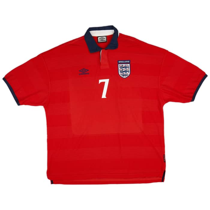 1999-01 England Away Shirt Beckham #7