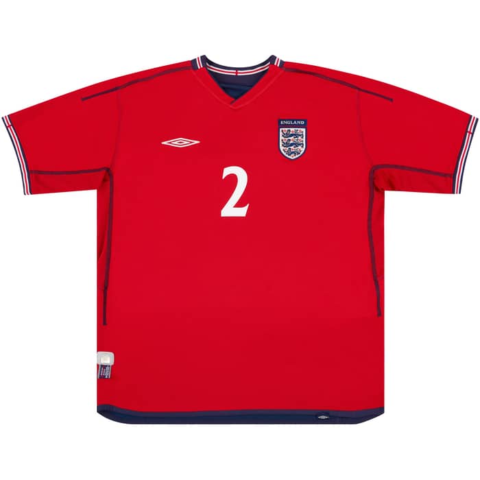 2002-04 England Away Shirt G.Neville #2 - 7/10