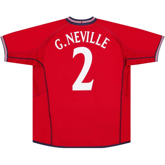 2002-04 England Away Shirt G.Neville #2 - 7/10