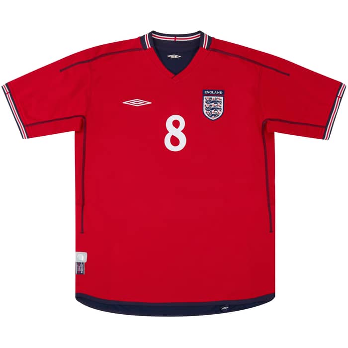 2002-04 England Away Shirt Scholes #8 - 7/10