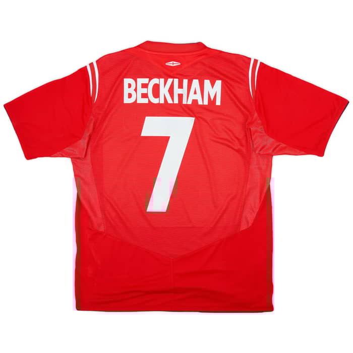 2004-06 England Away Shirt Beckham #7 - 8/10 - (S)