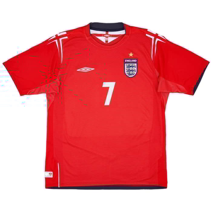 2004-06 England Away Shirt Beckham #7 - 6/10 - (S)