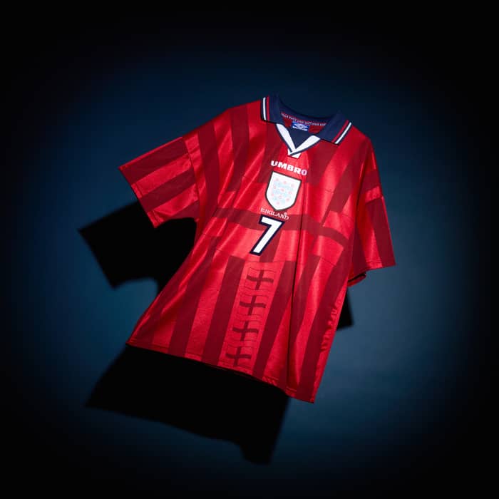 1997-99 England Away Shirt Beckham #7