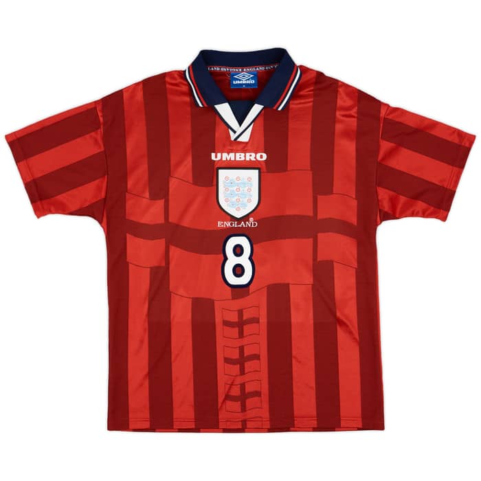 1997-99 England Away Shirt Gascoigne #8