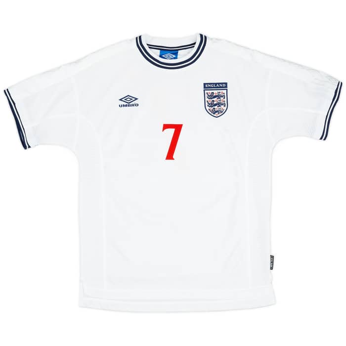 1999-01 England Home Shirt Beckham #7