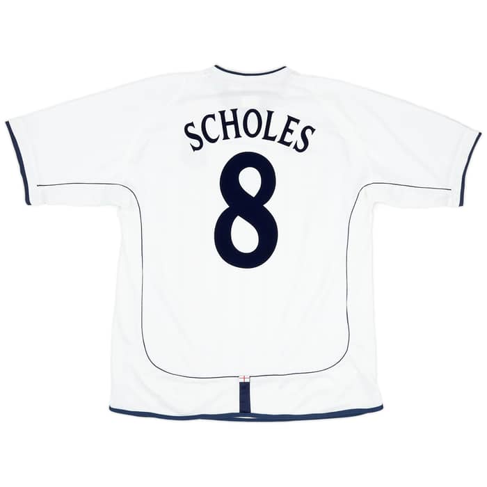 2001-03 England Home Shirt Scholes #8