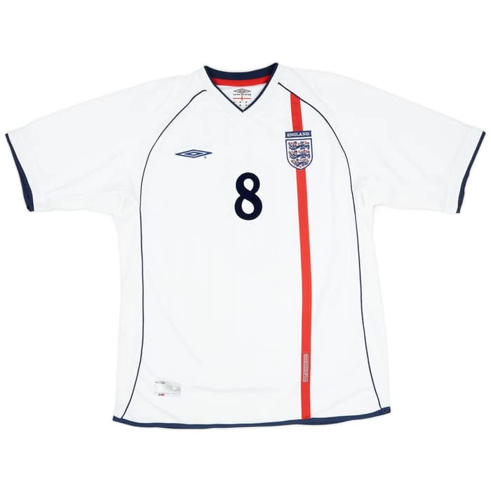 2001-03 England Home Shirt Scholes #8