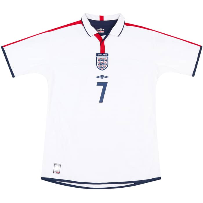 2003-05 England Home Shirt Beckham #7 - 7/10