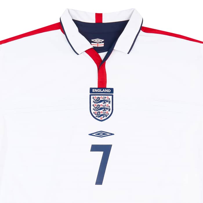 2003-05 England Home Shirt Beckham #7 - 7/10