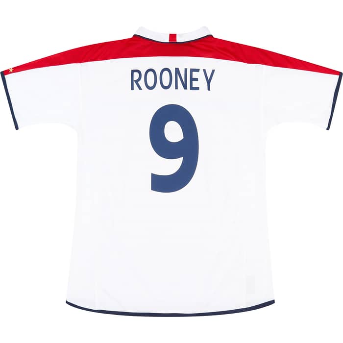 2003-05 England Home Shirt Rooney #9 - 8/10