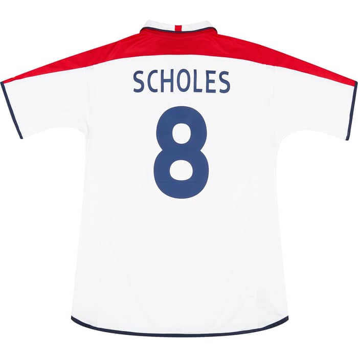 2003-05 England Home Shirt Scholes #8 - 7/10