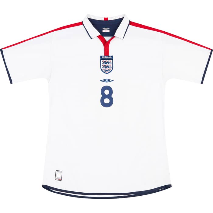 2003-05 England Home Shirt Scholes #8 - 7/10
