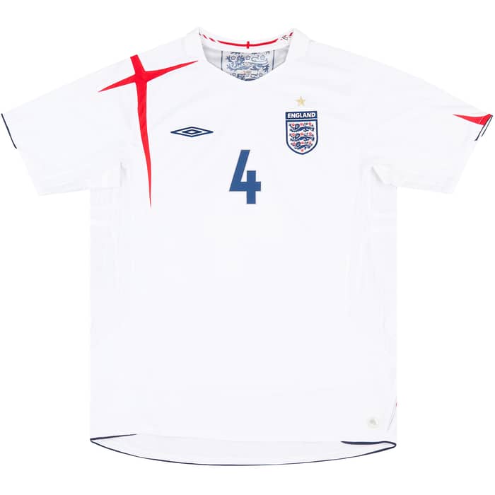 2005-07 England Home Shirt Gerrard #4 - 6/10