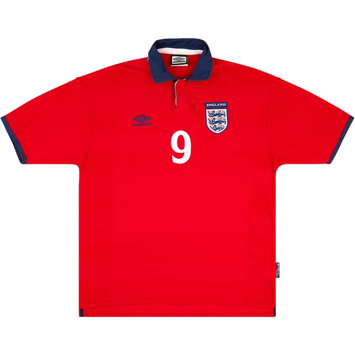 1999-01 England Away Shirt Shearer #9 - 8/10