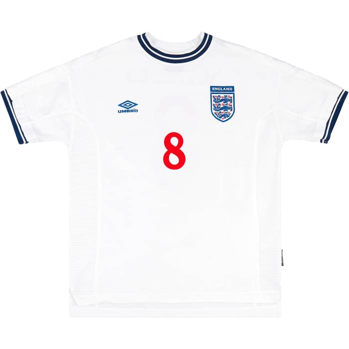 1999-01 England Home Shirt Scholes #8 - 9/10