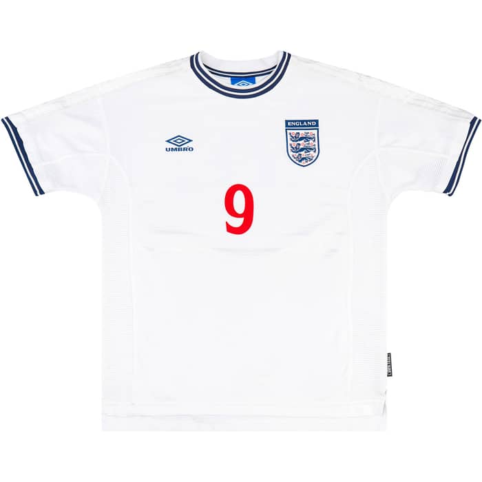 1999-01 England Home Shirt Shearer #9 - 8/10