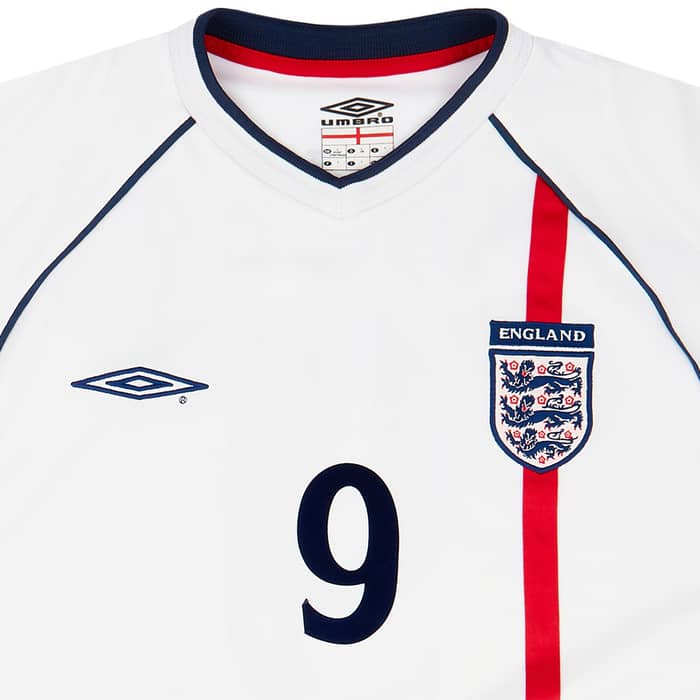 2001-03 England Home Shirt Fowler #9 - 9/10