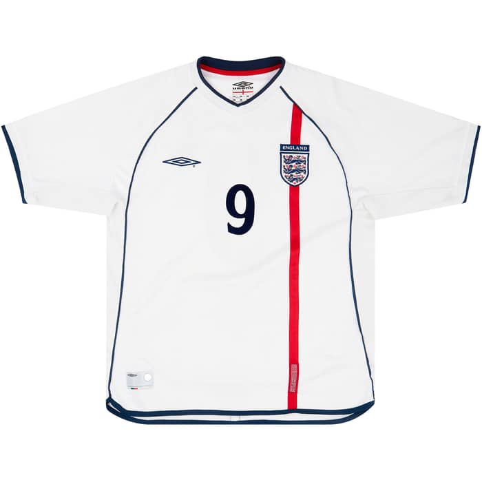 2001-03 England Home Shirt Fowler #9 - 9/10