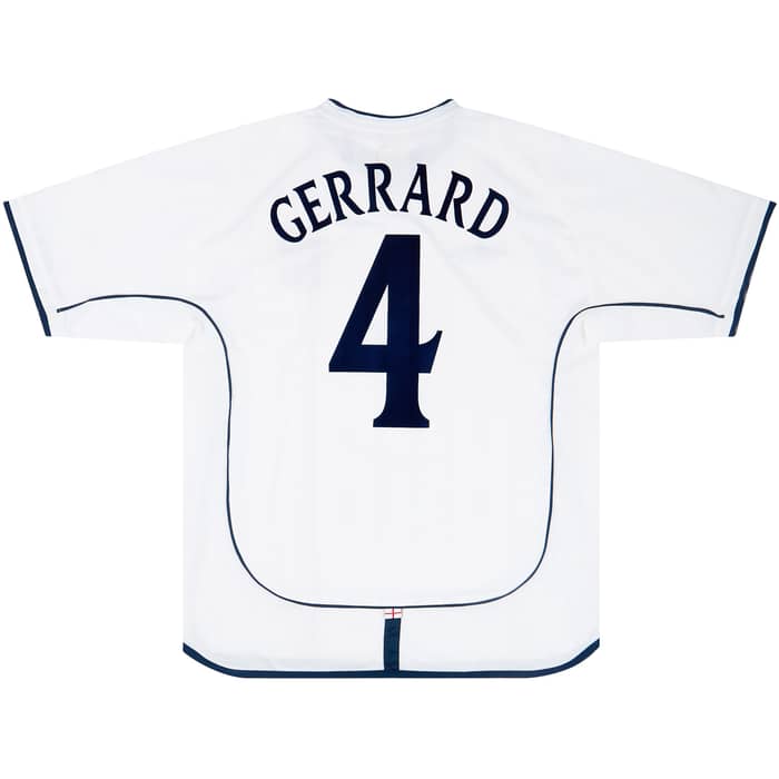 2001-03 England Home Shirt Gerrard #4 - 7/10