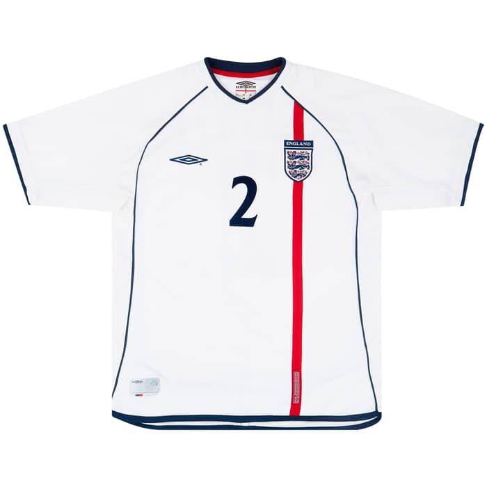 2001-03 England Home Shirt G.Neville #2 - 7/10
