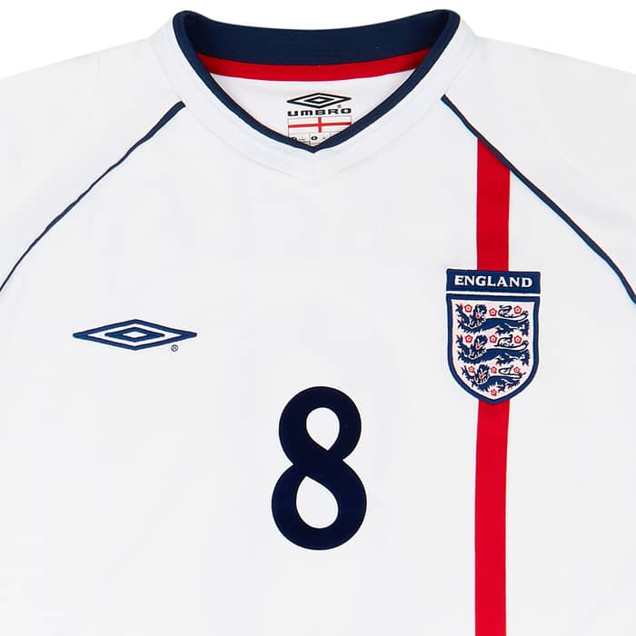 2001-03 England Home Shirt Scholes #8 - 8/10