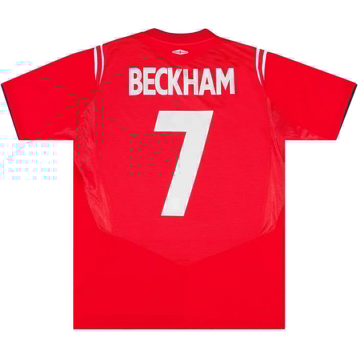 2004-06 England Away Shirt Beckham #7 - 8/10