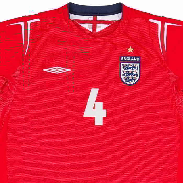 2004-06 England Away Shirt Gerrard #4 - 9/10