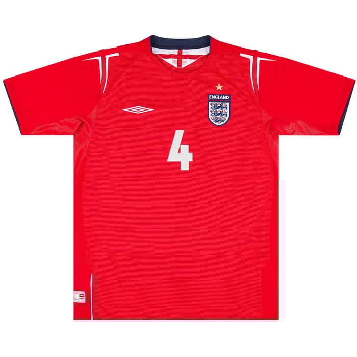 2004-06 England Away Shirt Gerrard #4 - 9/10
