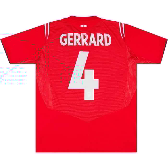 2004-06 England Away Shirt Gerrard #4 - 9/10
