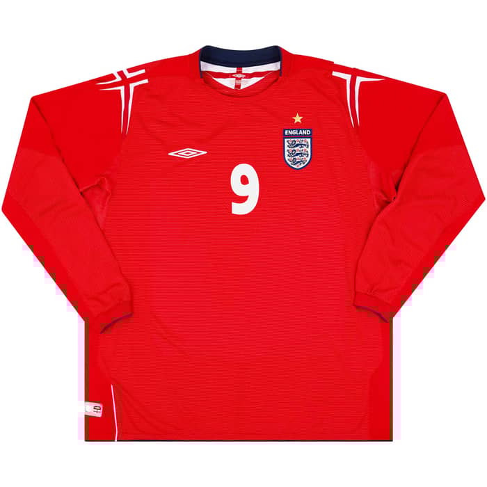 2004-06 England Away L/S Shirt Rooney #9 - 8/10 - (XXL)