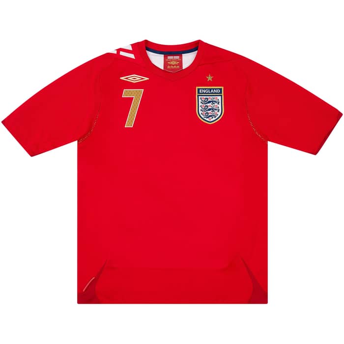 2006-08 England Away Shirt Beckham #7 - 8/10
