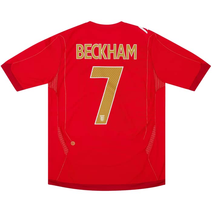 2006-08 England Away Shirt Beckham #7 - 8/10