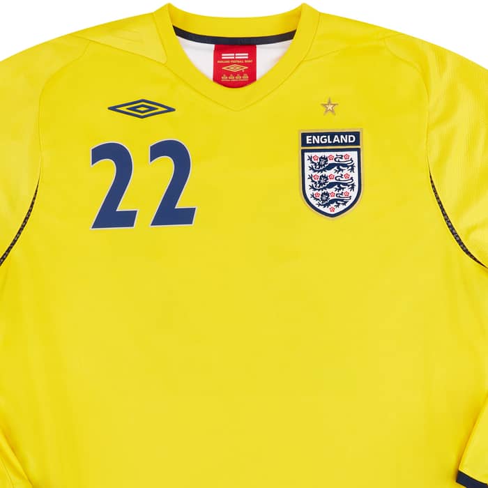 2007 England U-21 Match Issue GK Shirt Alnwick #22