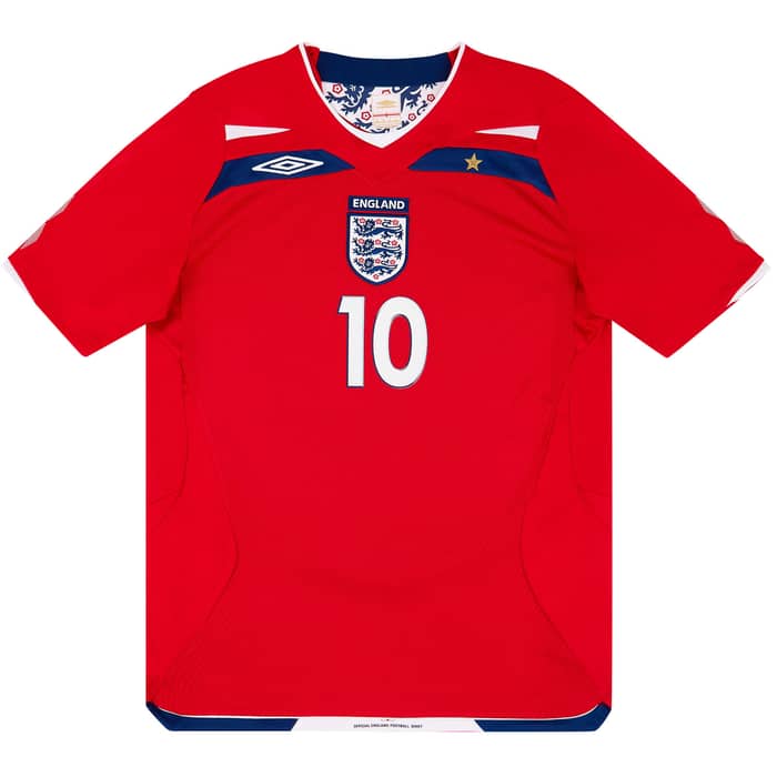 2008-10 England Away Shirt Rooney #10 - 8/10
