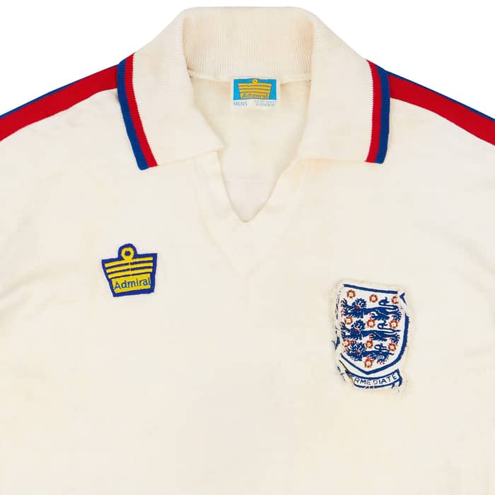 1976 England U-23 Match Worn Home L/S Shirt #5 (Thompson) v Hungary