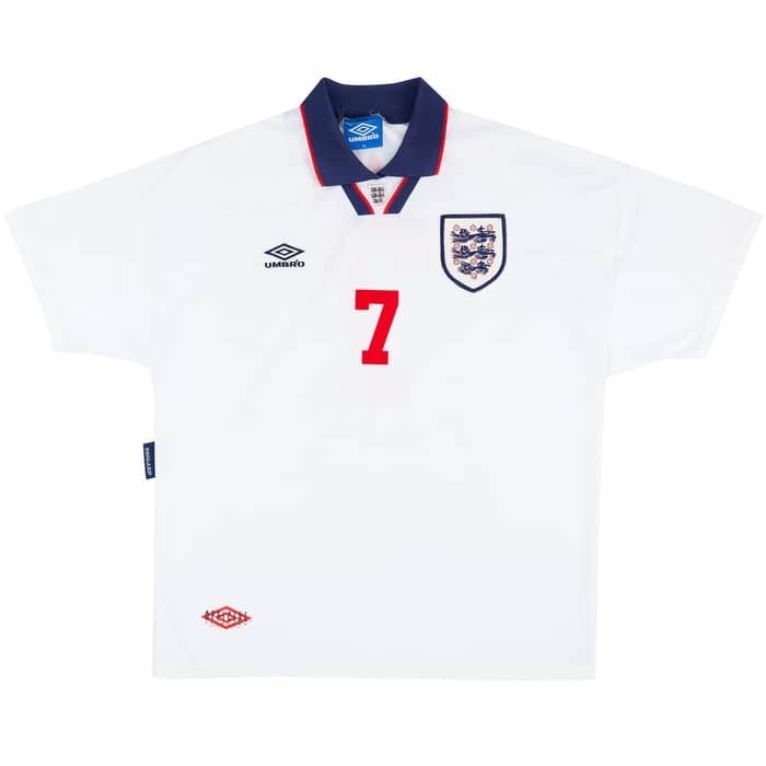 1993-95 England Home Shirt Platt #7 - 8/10 - (XL)