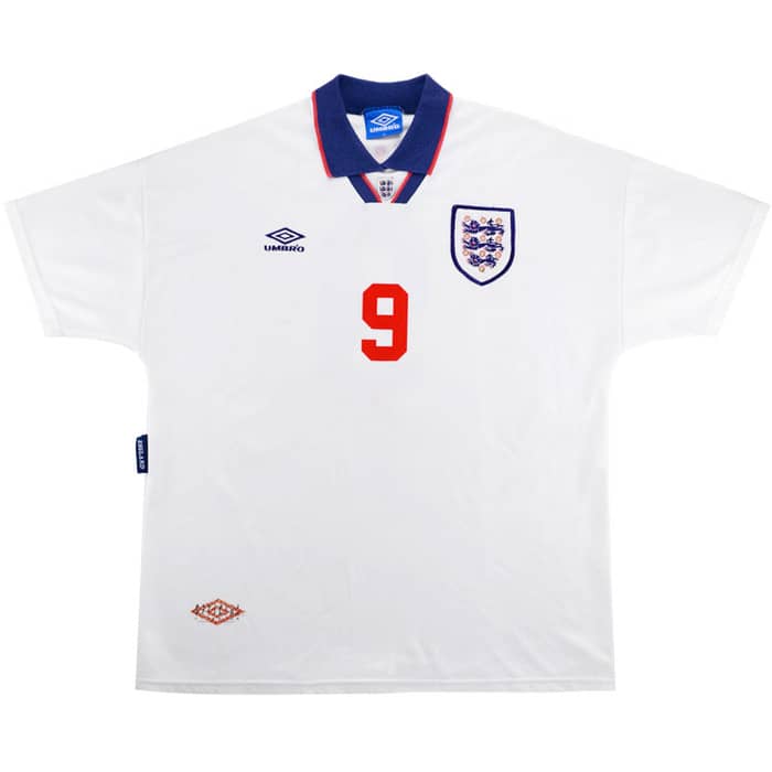 1993-95 England Home Shirt Shearer #9 - 8/10 - (XL)