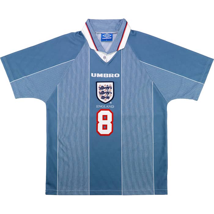 1996-97 England Away Shirt Gascoigne #8 - 8/10 - (XXL)