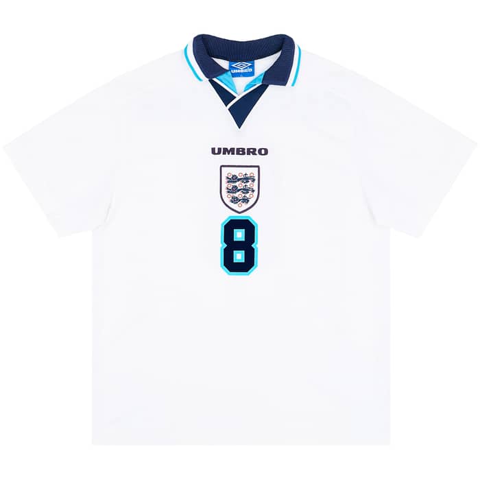 1995-97 England Home Shirt Gascoigne #8 - 6/10 - (XL)