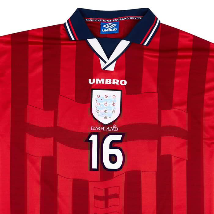 1997-99 England Away Shirt Scholes #16 - 8/10 - (XL)