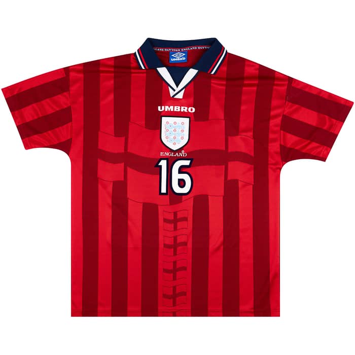 1997-99 England Away Shirt Scholes #16 - 8/10 - (XL)