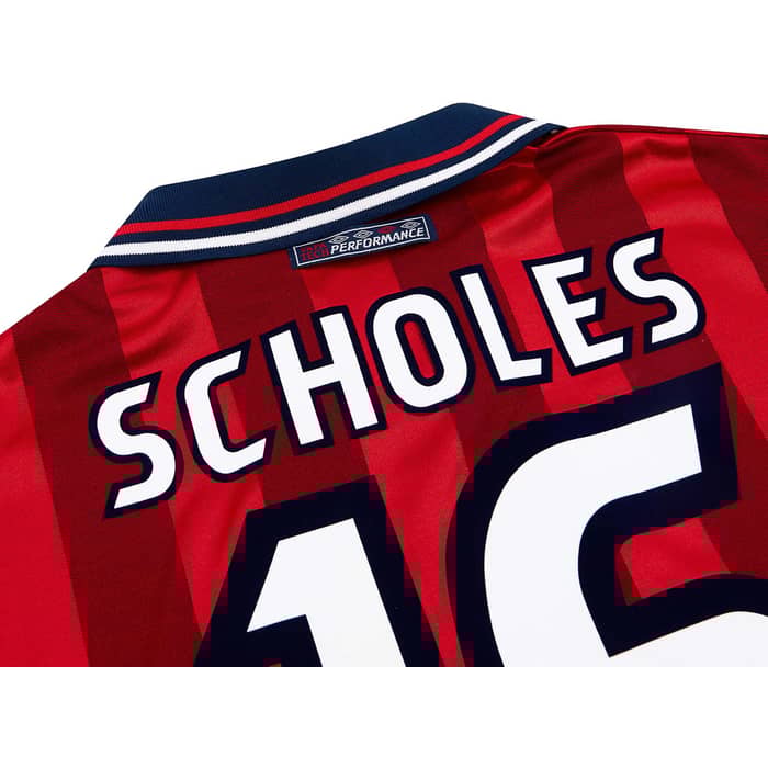 1997-99 England Away Shirt Scholes #16 - 8/10 - (XL)